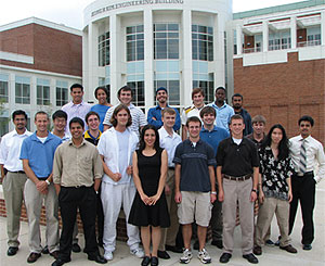MERIT students outside Jeong H. Kim Building